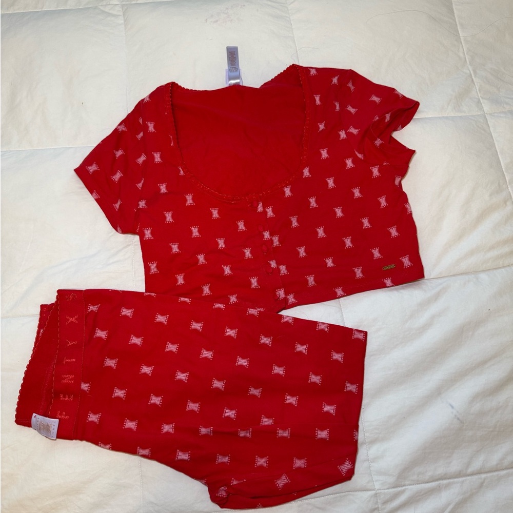 Savage X Fenty Red Logo Pajama Set